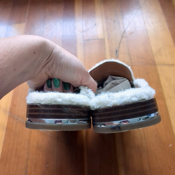 Dolce Vita Cream Loafers with Silver Chain - Picture 5 of 13